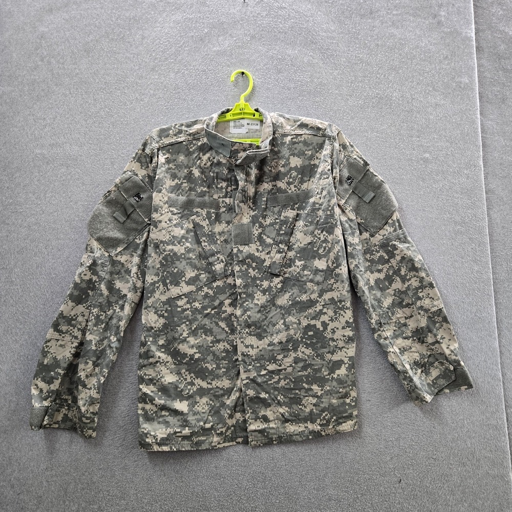 US Army Men Jacket L Green Camo ACU Coat Military Ripstop